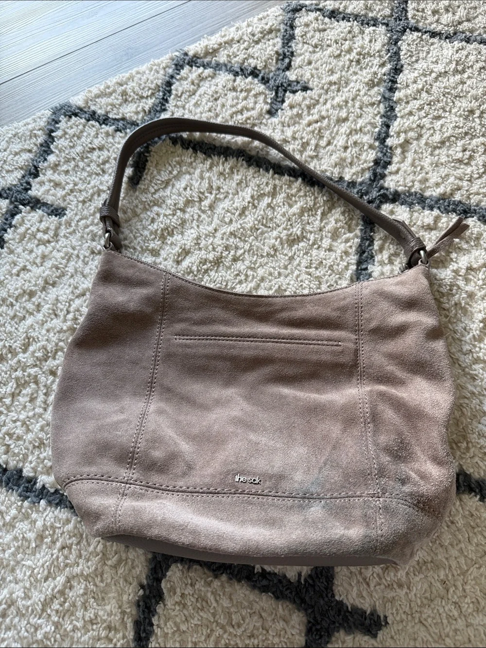 The Sak Sequoia Hobo Bag in Leather Single Shoulder Strap Mushroom Suede